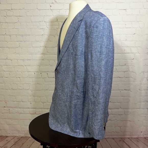 ALLEN FLUSSER blue sportcoat jacket XXL *based on measurement - Picture 9 of 10